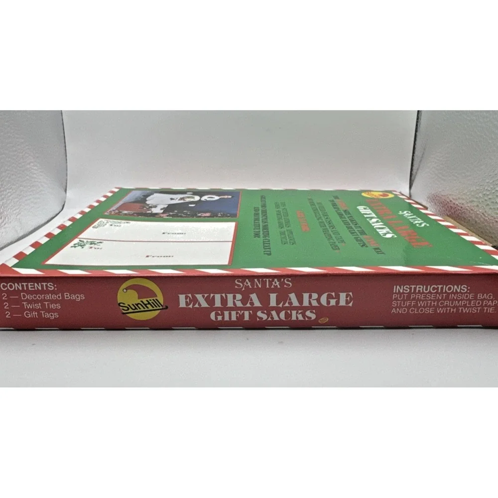 Vintage 90's Extra Large Gift‎ Sacks Cloth Christmas Gift Bags New In Box